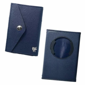 ミニマム財布 「and W」 セット品/牛皮レザー(ネイビー)・スマホリング((ブラック) 39thanks