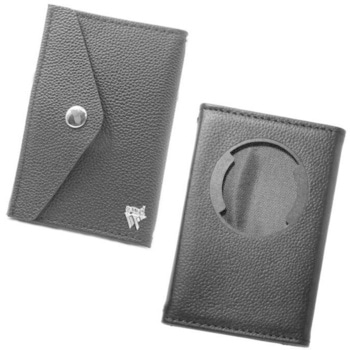 ミニマム財布 「and W」 セット品/羊皮レザー(ブラック)・スマホリング(ブラック) 39thanks
