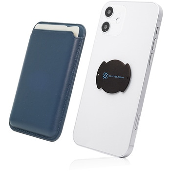 くるっと装着 着脱簡単スマートカードケース ワイヤレス充電対応 ネイビー 39thanks