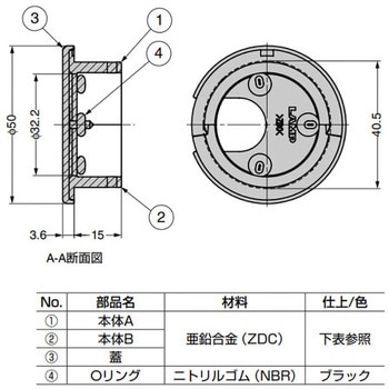 分割式配線孔キャップ LS50S-S型 LAMP(スガツネ)