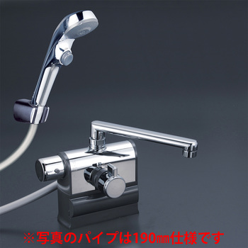 デッキ形サーモスタット式シャワー 左ハンドル仕様 メッキワンストップシャワー付(撥水) KVK
