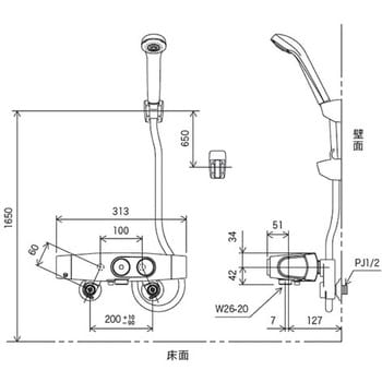 FTB160KBRNMB サーモスタット式シャワー (黒) KVK 浴室用 - 【通販