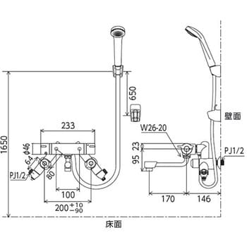 KF800SL ソーラーサーモスタット式シャワー併用型 KVK 浴室用 吐水口長