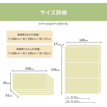 極厚高反発マットレス17cm(折り畳み) 萩原