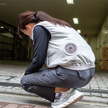 冷感保冷剤付 空調付きベスト+バッテリーセット2021-ICE (日本製生地) STATUSUNI(ステータスユニ)
