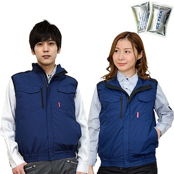 冷感保冷剤付 空調付きベスト+バッテリーセット2022-ICE (日本製生地) STATUSUNI(ステータスユニ)