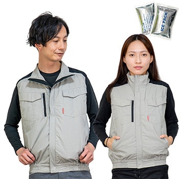 冷感保冷剤付 空調付きベスト+バッテリーセット2022-ICE (日本製生地) STATUSUNI(ステータスユニ)