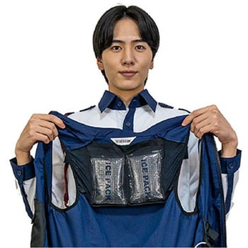 冷感保冷剤付 空調付き安全ベスト+バッテリーセット STATUSUNI(ステータスユニ)