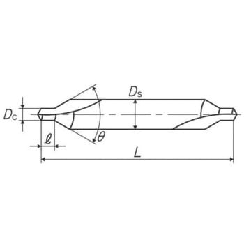 ヤマワ 強ねじれ溝JIS A形90° センタ穴ドリル ISO規格 錐径10mm CEQA10