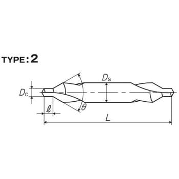 ヤマワ 強ねじれ溝JIS A形90° センタ穴ドリル ISO規格 錐径10mm (1本