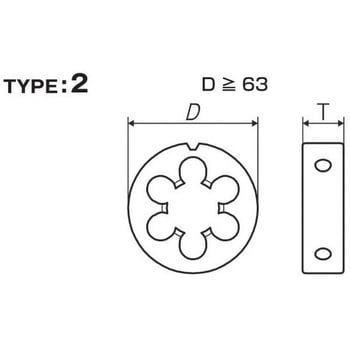 D 2 M27X1 (63) ソリッドダイス D 1個 ヤマワ(YAMAWA) 【通販サイト