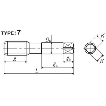 N-RS G11 M20X2.5 (P) 非鉄用ロールタップ N-RS 1本 ヤマワ(YAMAWA