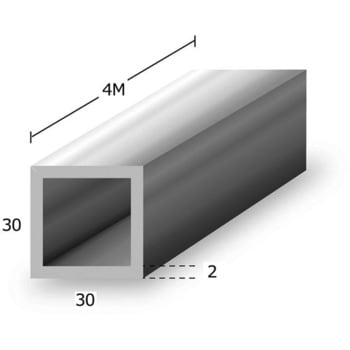 アルミ等辺角パイプ t2x30x30x4m トレード