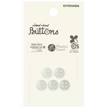 バイオマス 貝調シャツボタン 4つ穴 ナウナウボタン(清原)