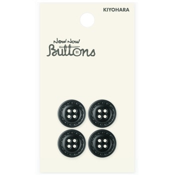 革調ボタン ステッチ風 4つ穴 ナウナウボタン(清原)