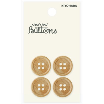 ウッドボタン メープル 4つ穴 ナウナウボタン(清原)