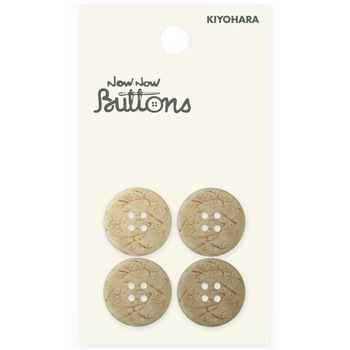 ウッドボタン ヤシ 4つ穴 ナウナウボタン(清原)