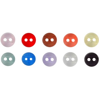 カラフルアソートボタン 2つ穴 凹型 ナウナウボタン(清原)