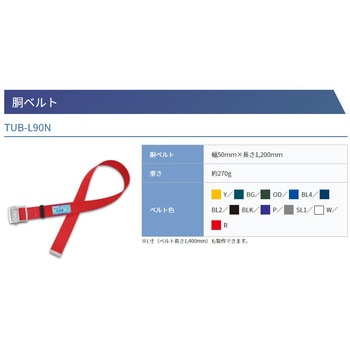 墜落制止用器具(安全帯) 胴ベルト TUB-L90N ツヨロン(藤井電工)