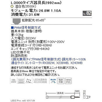 防湿防水テープライト/L3000タイプ/3500K