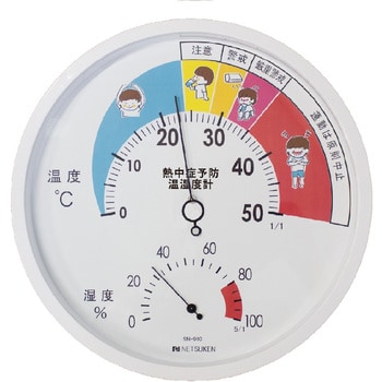 大型熱中症予防対策温湿度計(直径30センチ) 熱研