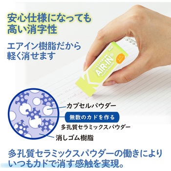 消しゴム AIR-IN エアイン ネオンカラー もっとあんしん プラス(文具)