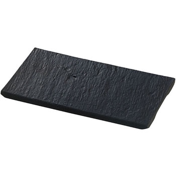 陶器・黒石目調盛皿(長角) 用美(ヤマコー)