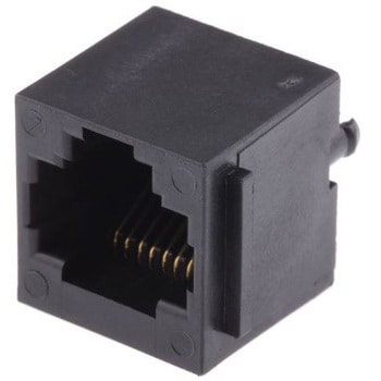 Amphenol ICC RJ45 モジュラーコネクタ， メス， RJ45コネクタ， スルーホール実装， Cat3， 90598-001LF AMPHENOL