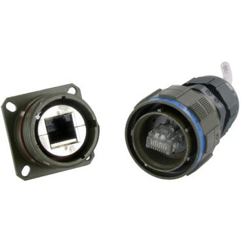 イーサネットコネクタ， メス， RJ45コネクタ， ジャムナット， Cat5e AMPHENOL
