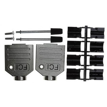 Amphenol ICC D-Sub バックシェエル 8655MH シリーズ 9 極 E， シルバー， 8655MH0901BLF AMPHENOL