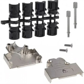 Amphenol ICC D-Sub バックシェエル Economical シリーズ 15 極 A 標準D-Sub， シルバー， 8655MHRA1501LF AMPHENOL