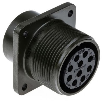 Amphenol Industrial MIL規格丸型コネクタ MS3102A， シリーズ， メス， 10極 MS3102A-18-1S AMPHENOL