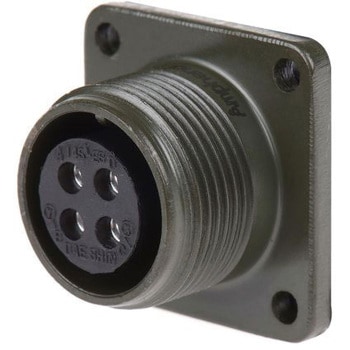 Amphenol Industrial MIL規格丸型コネクタ MS3102A， シリーズ， メス， 4極 MS3102A-14S-2S AMPHENOL