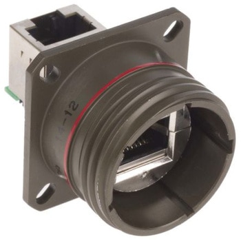 Amphenol Socapex RJ45 モジュラーコネクタ， メス， RJ45コネクタ， パネルマウント， Cat5e， RJFTV21RAG AMPHENOL