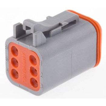 Amphenol Industrial 自動車用コネクタ 6極 オス 電源コネクタ， AT06-6S AMPHENOL