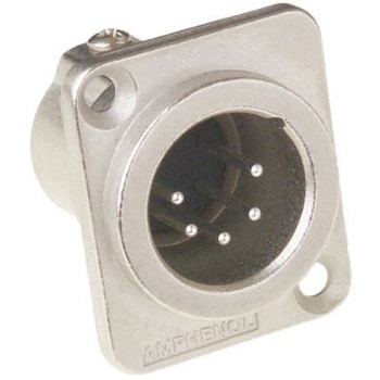 Amphenol PCD US XLRコネクタ オス 5極 ライトアングル パネルマウント AC5MDZ 銀めっき AMPHENOL