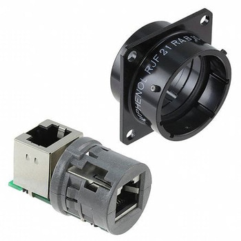 Amphenol Socapex RJ45 モジュラーコネクタ， メス， RJ45コネクタ， パネルマウント， Cat5e， RJF21RAB AMPHENOL