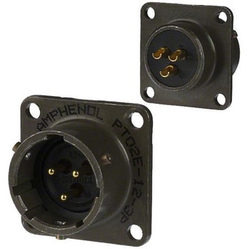 Amphenol Industrial MIL規格丸型コネクタ PT， シリーズ， メス， 3極 PT02A-12-3P AMPHENOL