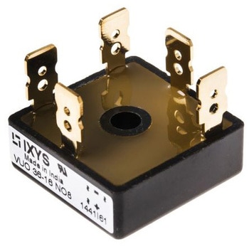 IXYS 整流用 ブリッジダイオード 35A， 1600V， 28.5 x 28.5 x 10mm， VUO36-16NO8 IXYS