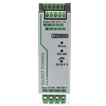 Phoenix Contact DINレール取付け用スイッチング電源，2866734，出力：5A，定格：120W 入力電圧：ac 出力電圧：dc 24V PHOENIX