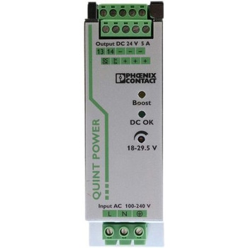 Phoenix Contact DINレール取付け用スイッチング電源，2866750，出力：5A，定格：120W 入力電圧：ac 出力電圧：dc 24V PHOENIX
