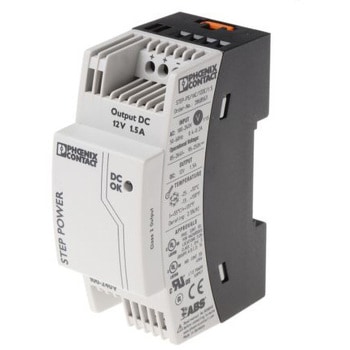 Phoenix Contact DINレール取付け用スイッチング電源，2868567，出力：1.5A，定格：18W 入力電圧：ac 出力電圧：dc 12V PHOENIX