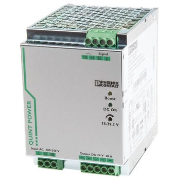 Phoenix Contact DINレール取付け用スイッチング電源，2866776，出力：20A，定格：480W 入力電圧：ac 出力電圧：dc 24V PHOENIX