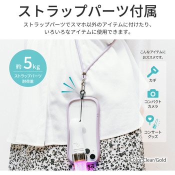 スマートフォン(汎用) 「STRAP SHEET」 挟み込みシート2枚セット クリア/ゴールド LEPLUS NEXT
