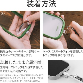 スマートフォン(汎用) 「STRAP SHEET」 挟み込みシート2枚セット クリア/ゴールド LEPLUS NEXT