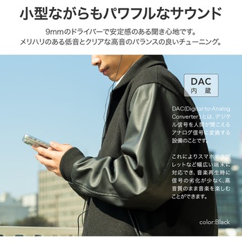 スマートフォン(汎用) イヤフォン(ボリューム/マイク付)「極の音域 STABLE」 LEPLUS NEXT