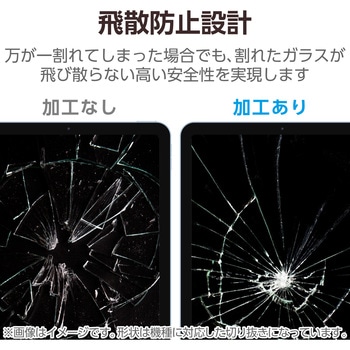 13インチ iPad Air (M2) 2024年用 ガラスフィルム 超透明 ガイドフレーム付 表面硬度10H 指紋防止 飛散防止 エレコム