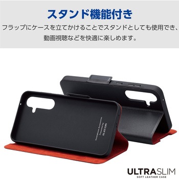 Galaxy A55 5G(SC-53E) ケース レザー 手帳型 マグネット フラップ 衝撃吸収 超軽量 薄型 UltraSlim エレコム