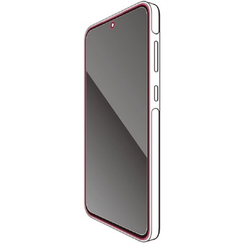 Galaxy A55 5G(SC-53E) ガラスフィルム 指紋認証対応 高透明 表面硬度10H 角割れ防止 飛散防止 ブラック エレコム