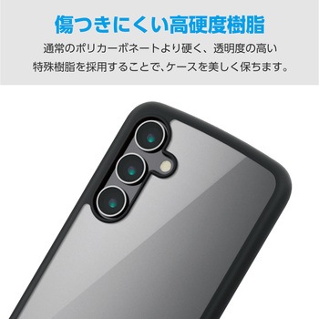 Galaxy A55 5G(SC-53E) ケース ハイブリッド 衝撃吸収 軽量 薄型 背面クリア ストラップホールシート付 エレコム